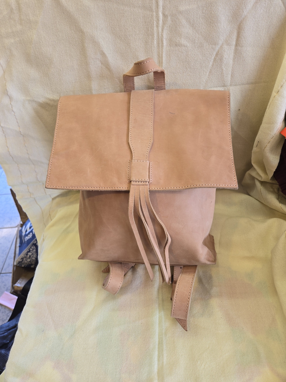 Raven + Lily Blush Leather Backpack with Tassel